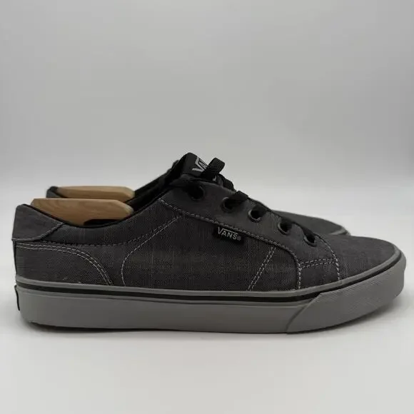 Vans Gray and Black Canvas Sneakers - Men's Size 9 - Picture 1 of 11